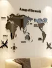 Carte du monde créative Carte acrylique décorative 3D Sticker mural pour le salon Bureau de chambre à coucher 5 tailles DIY HOME Y2001036141253