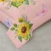 寝具セットは、1つと2つの枕カバーを備えたすべての季節パターンにセットされたピンクのヒマワリの掛け布団セット