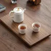 Чайные наборы с ручным подносом чая Черный ореховый орех твердый деревян
