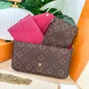 Womens Wallet Designer Bag Handbag High quality 3piece Envelope Pouch Mens Crossbody Bag Strap Chain Pochette Shoulder Bag Embossed Leather Purse 10A Luxury Bags