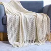 Pillow Nordic Knit Plaid Blanket Super Soft Bohemia For Bed Sofa Cover Bedspread On The Decor Blankets With Tassel