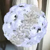 Flores decorativas 1pc/lote de casamento branco buquês de noiva de marfim diamante