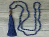 Edothalia Fashion 6mm8mm Lapis Lazuli Steinperlen Halskette Frauen Mädchen Nepal Tassels Anhänger 108 Mala Halsketten Bijoux Geschenk J19072509035