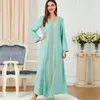 Etnische kleding mode moslimvrouwen maxi jurk dubai kalkoen kaftan print islamitische jalabiya eid ramadan avondfeestjurk caftan gewaad Arabisch Arabisch