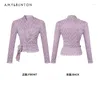 Work Dresses Winter Elegant Sexy Outfits High-Grade Girl Lace Color Matching V-neck Long Sleeve Top Sequins Skirt Two-Piece Sets