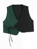 Damesvesten xitao losse mouwloze vrouwen mode vintage asymmetrische patchwork veter-up eenvoud alle match jas dmj2613