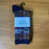 Chaussettes masculines automne et hiver nouvelle impératrice occidentale Dowager Saturne broderie double aiguille double way block à carreaux à carreaux moyens chaussettes empilées ygt9