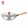 Cookware Sets 30cm Titanium Chinese Wok Cooker Restaurant Cooking Pot Set