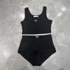 Designer Swimwear Women's Swimwear Halter Swimsuit Camisole Briefs For Women Solid Cotton Knit Thread