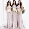 Africain Simple Blush Pink Sirène longue Bridesmaid Robes Biel Neck Designer Custom Making Marid Marid Gown Gowns Maid of Honor Dr 195Y