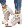 Сандалии Женщины летняя модельер Полепая сетчатая дышащая платформа на высоких каблуках Сексуальная вечеринка женская сапатос