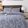 Beddengoed sets paisley dekbedovertrek vintage bloemen boho set 3 stuks luxe blauw dekbed met ritssluiting en 2 kussenslopen