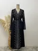 Vêtements ethniques Circle noir Diamond Abaya Femme musulmane Dubaï Ramadan Abayas Kaftan Robes élégantes islamiques Long Robe Galabia Islam Prière