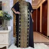 Etniska kläder 2022 Fashion New Abaya African Dubai Turkiet Dresse med Scarf High Quty Fabric Sequin Embroidery Long Lady Clothes T240510