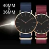 2022 New Mens Womens Watch d&w Quartz Fashion Casual Watches Daniels Nylon Strap Clock 199G