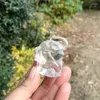 Figurines décoratives 4,5 cm Natural Clear Quartz Elephant Crystal Curving Crafts Guérir Stone Statue pour les ornements à domicile Gift Enfants Gift