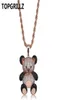 Topgrillz hip hop cuivre rose or argent couleur cubic zircon panda pendant collier charme pour hommes colliers de bijoux femmes cadeaux 3736575