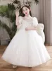 Mädchen Kleider Kinder Klavier Performance Kleid kleine Gastgeber Prinzessin Geburtstagsfeier Blume Weißer Schleier