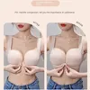 Womens underwear small breasts gathered together thickened and enlarged front button style bra not empty cup flat 240507