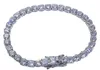 Platinum plaqué 925 Sterling Sier créé Bracelet de tennis en diamant de pierre précieuse Moisanite pour femmes Bijoux fins de mariage entièrement