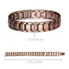 Vintage Pure Copper Magnetic Pain Relief Armband för män Terapi Dubbel radmagneter Länk Kedja Rostfritt stål smycken 240423