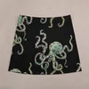 Skirts Green Octopus! Mini Skirt Women Clothing Korean Style Clothes 2024 Satin In