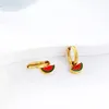 Orecchini penzolanti Asonsteel Trendy Watermelon Fruit Round Ring Circle Piercing Drop Gold Colore inossidabile in acciaio inossidabile per donne Gioielli