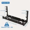 No Drilling Extendable Under Desk Cable Management Metal Tray With Clamp Retractable Power Strip Cord Holder 240506