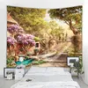 Tapisseries beaux paysages tapisserie européenne jardin de jardin vue vue murale accrochage hippie bohème esthétique décoration de la maison de la maison