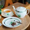 Чашки блюдцы кофейная чашка блюдца ретро зеленая бабочка для цветочного принт