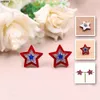 Orecchini per borchie di luglio Acrilico Patriottico rosso bianco blu bandiera American Star Bling per Women Tassel