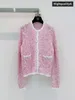 CC New Brand Damenmantel Klassiker Twisted Strick -Strickwahnmantel Blumengarn -Serie High -End -Kleidungsstück Mode vielseitige Frauen Pink Jacke kostenloser Versand