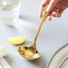 Gold gray stepped soup spoon gold soup spoon gold stainless steel galvanized soup service spoon luxurious cooking kitchen accessories 240506