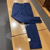 Pantalon pour hommes brioni brioni bleu foncé kaki coton