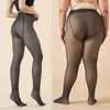 Vrouwensokken 2024 Panty dikke thermische fleece leggings panty's sexy zwart doorzichtige slanke slanke hoge taille elastische plus maat