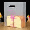 Sacs de rangement pain pain plat plastique de sac à main en plastique caricaturé motif de toast à gâteau