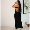 Designer Sexy maxi vestidos de verão feminino espaguete tira oco com trajes de traje sem costas club de festa de festas use roupas de atacado DHL 11033