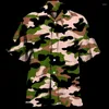 Camicie casual maschile Stampa mimetica militare per uomini Topi tattici di strada per camicetta di strano di veterano per veterano per uomo.