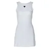 فستان العمل مصمم أبيض بلا أكمام لباس أعلى فستان 2024 ربيع جديد حار فتاة مثيرة مفتوحة الظهر الخصر التخسيس تنورة الخط القصيرة A8Y0 0DE5