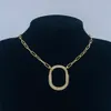 Designer Pendant Necklace Luxury Crystal Letter Lock Geometry Charm Necklace Gold Silver Plated Chain Necklace For Women Men Wedding Party Fashion Jewelry Gift