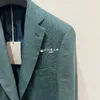 Hommes Blazers Brioni Coats de veste en soie en lin en lin vert Brioni