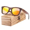 Óculos de sol Barcur copos marrons retro Óculos de madeira homens bambu mulheres unissex sol com case oculos
