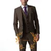Grå män passar Slim Fit Formal Business Office Casual Suits For Mane Wedding Tuxedo Groom 3 Pieces Jacketpantsvest 240507