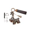 Luxury Dog Keychains Metal Cute Keyring Buckle Fashion Leopard Tassel Car Keychain for Girls