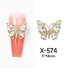 100pcs 3d unhas stromstones encantos de borboletas decorações de arte de zircão de zircão de diamante acessórios de peças de luxo 240509