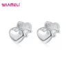 Boucles d'oreilles arrière S925 Gift juif en argent sterling pour le couple d'amant Design de cœur romantique zircon Incrup