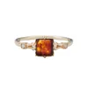 Clusterringen 925 Sterling Silver Ring Amber Square For Women Bridal Wedding Gemstone Enagement Party Fine Sieraden Hoge kwaliteit