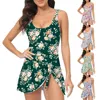 Dames zwemkleding hoge taille tankinis set vrouw bloemenprint strapless zwempak shorts twee stukken Braziliaanse bikini zomerjurk