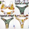 Bikini de maillots de bain féminin 2024 Imprimé floral sexy sous le soutien de soutien