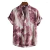 Casual shirts voor heren Hawaiiaanse oversized shirt modieuze kleding met luipaardprintsplekken zeer model op planken